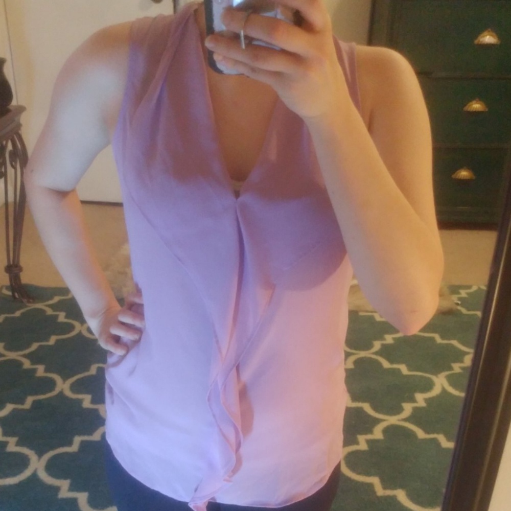 Lilac Sheer Dress Blouse